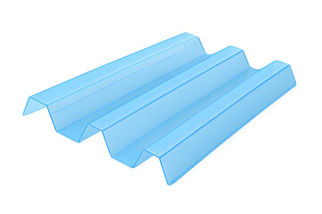 Profiled polycarbonate. 3D render. PNG file, transparent background