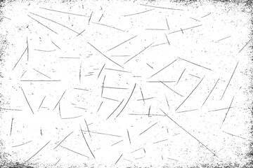 Black grunge dust texture with scratches and distressed noise effect on white background vector illustration.