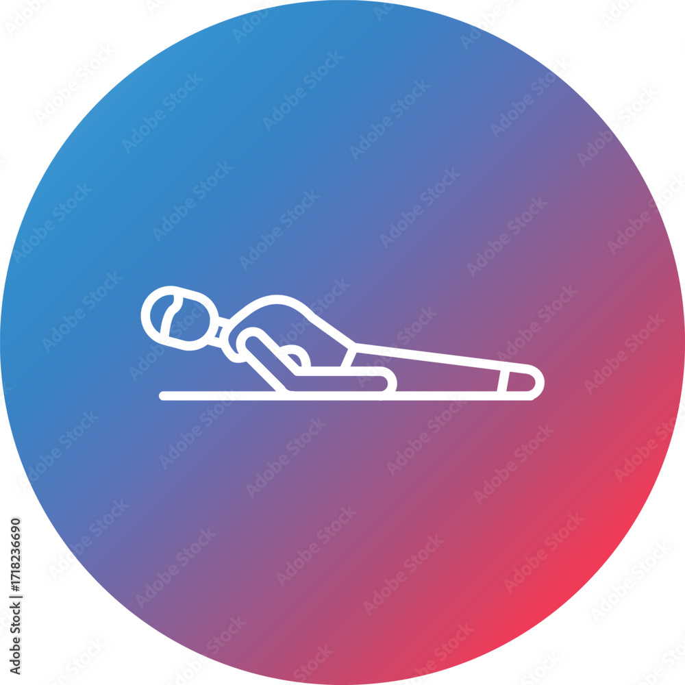 Poster fish pose line gradient circle background icon