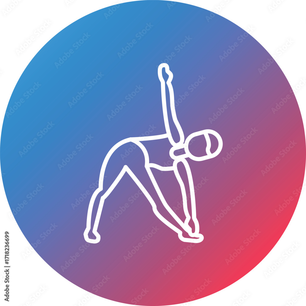 Poster extended pose line gradient circle background icon