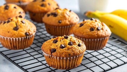 Delicious muffins on a wire rack