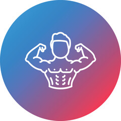 Fitness Line Gradient Circle Background Icon
