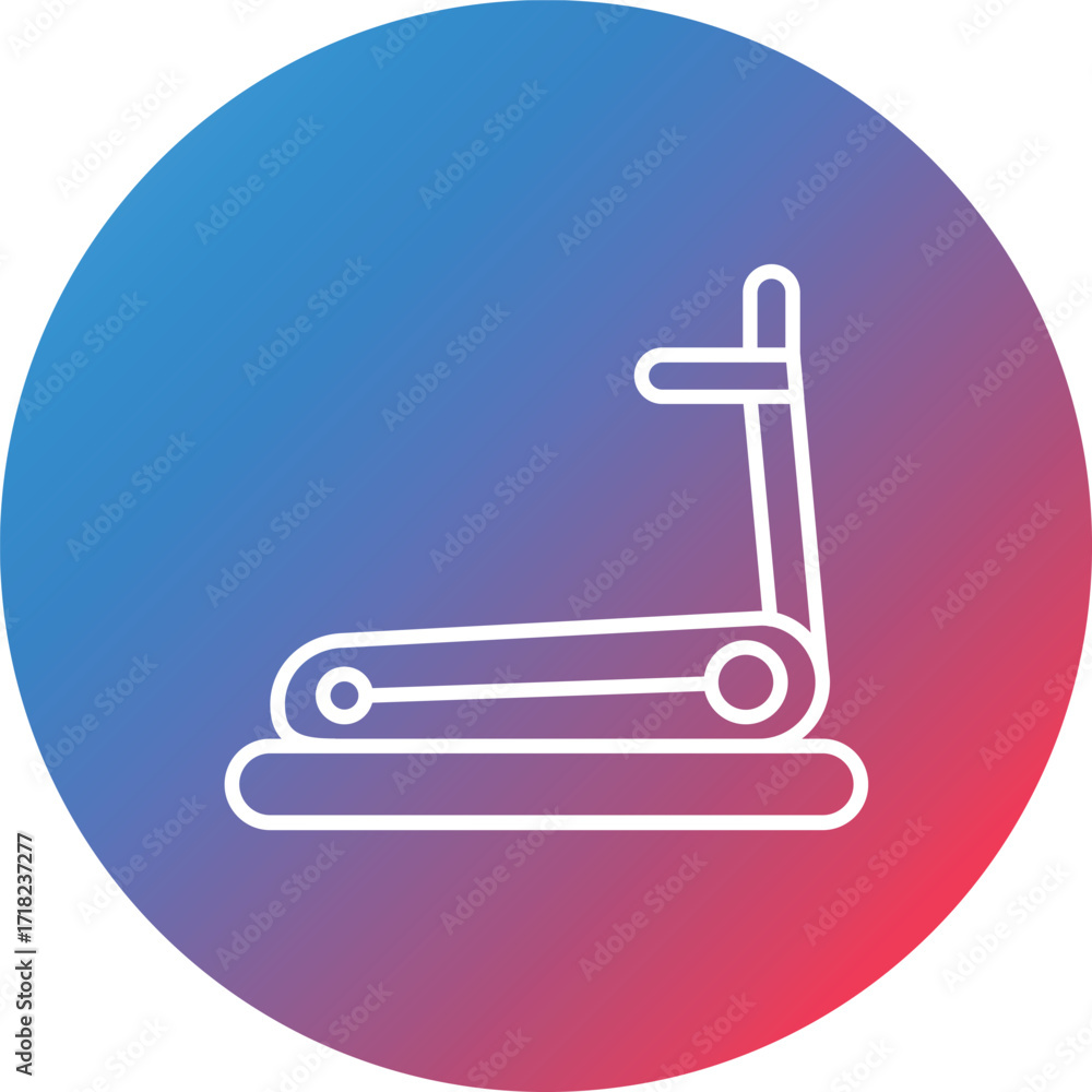Poster treadmill line gradient circle background icon