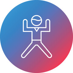 Person Exercising Line Gradient Circle Background Icon
