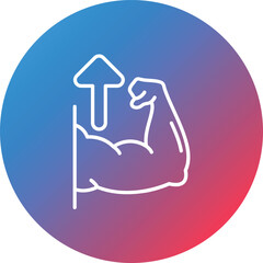 Muscles Line Gradient Circle Background Icon