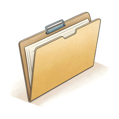 A standard file folder shown on a white background, commonly used for organizing, storing, and managing documents