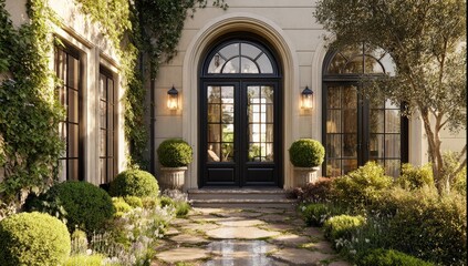 Obraz premium Elegant home entryway with arched doorway