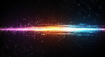 Obraz premium Data Stream Visualization Artificial Intelligence Information Flow