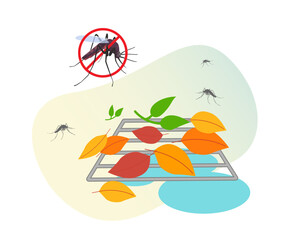 Dengue Prevention - Avoid Open Water Collection - Stock Illustration