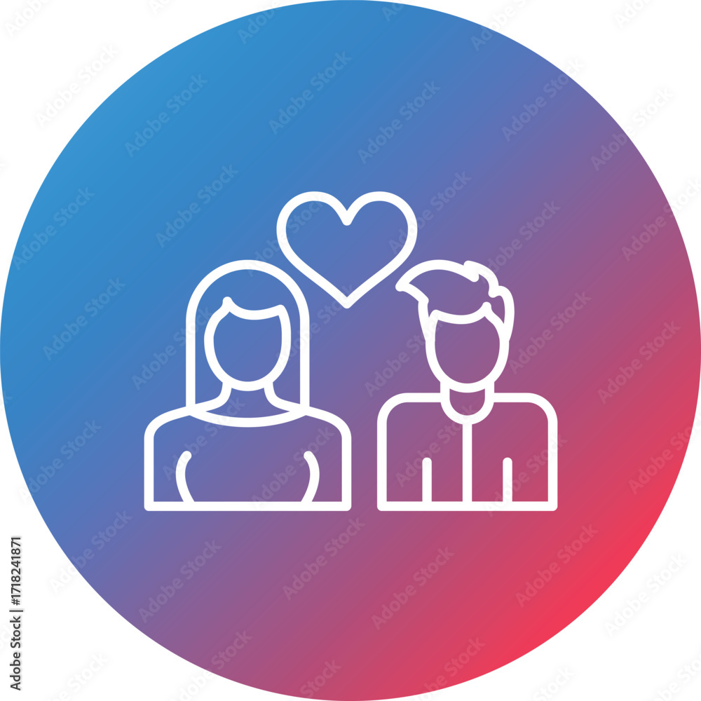 Poster proposing line gradient circle background icon