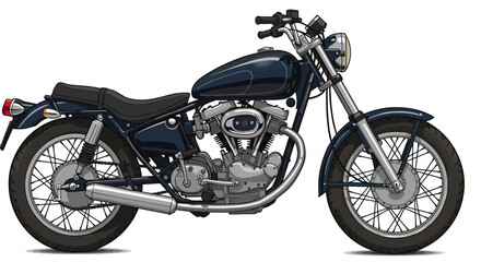 Obraz premium Classic motorcycle side view with detailed design for enthusiasts and collectors