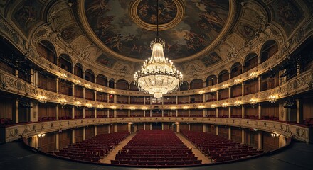 Obraz premium Grand Opera House Interior Breathtaking Auditorium and Chandelier