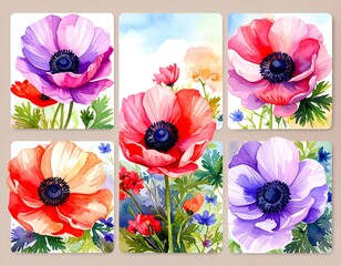 Watercolor floral design collection