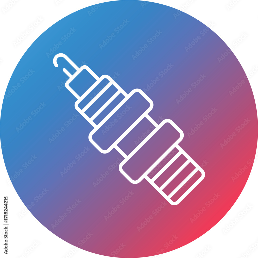 Poster spark plug line gradient circle background icon