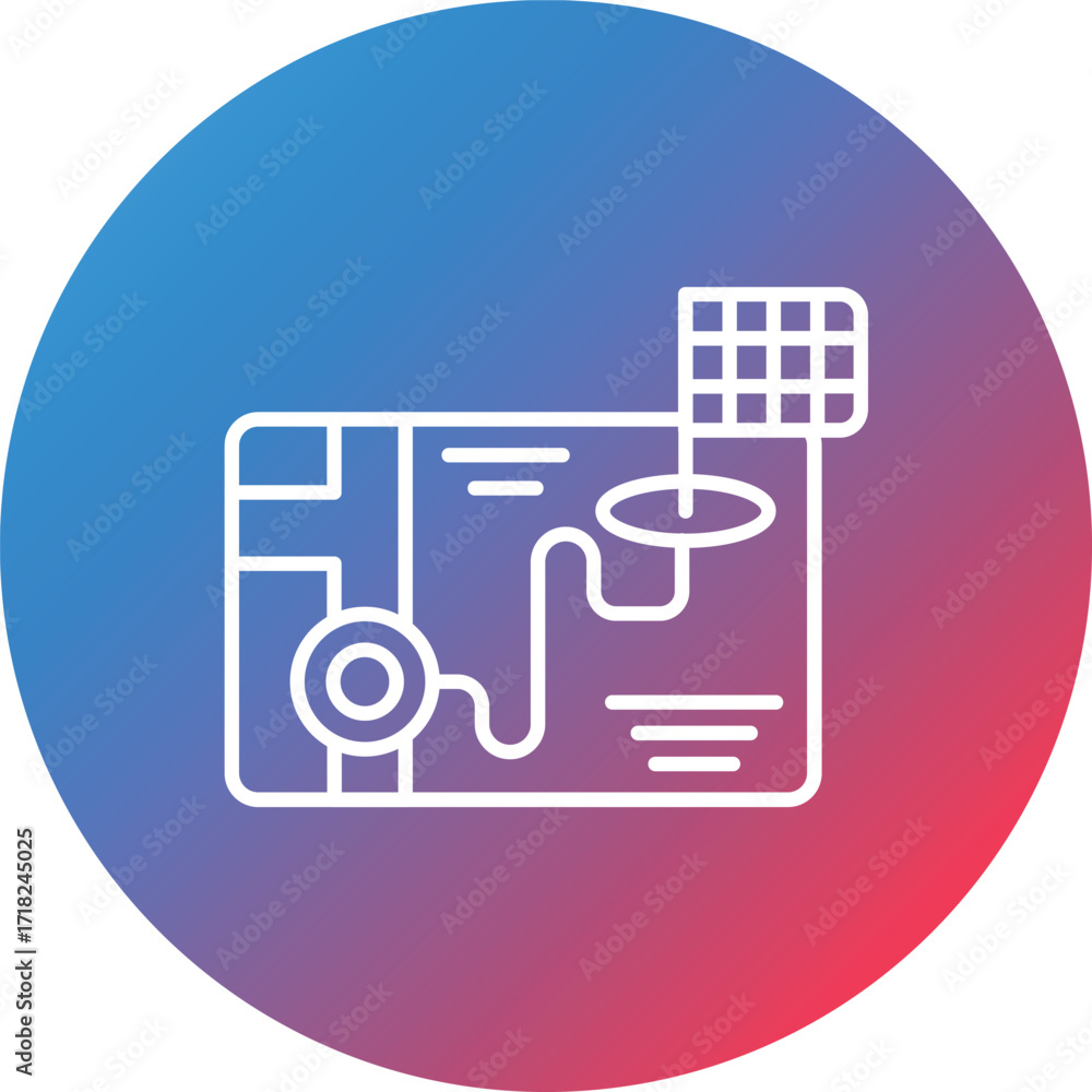 Poster race navigation line gradient circle background icon