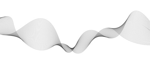 Abstract gray wave lines flowing curve pattern illustration on white background vector design.