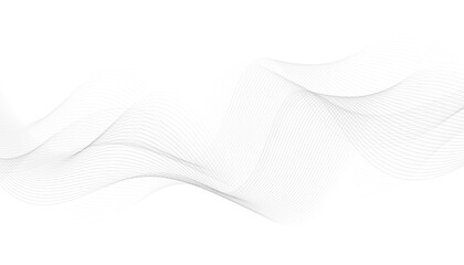 Abstract gray wave lines flowing curve pattern illustration on white background vector design.