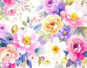 Watercolor floral pattern (2)
