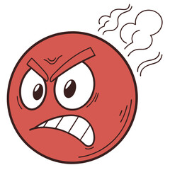 Cartoon red face with angry expression