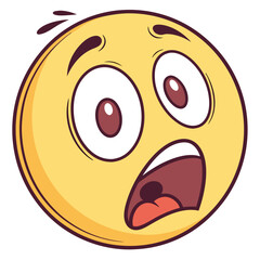 Cartoon emoji with a surprised expression
