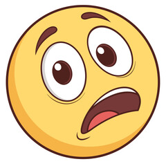 Cartoon emoji with a worried expression