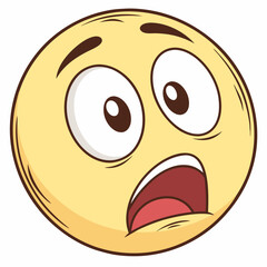 Cartoon emoji with a shocked expression