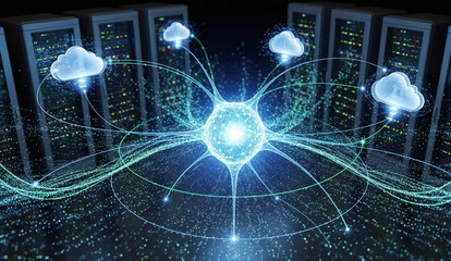 Artificial intelligence and cloud computing integration with big data servers, neural networks, digital transformation, and smart technology