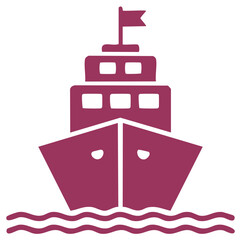 Cruise ship or ferry boat icon sailing on the sea vector illustration