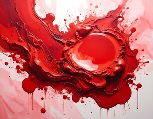 Abstract red and white paint splatter