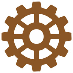 Fototapeta premium Brown gear wheel, mechanical engineering and industrial design concept