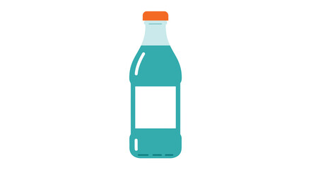 Simple illustration of a glass bottle filled with a light blue liquid