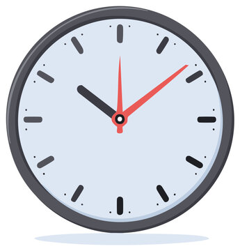 Cartoon Style Wall Clock Showing Time Management Concept Illustration