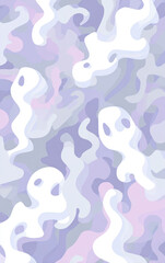 Soft pastel Halloween ghost pattern