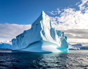 Majestic iceberg in sunlit waters