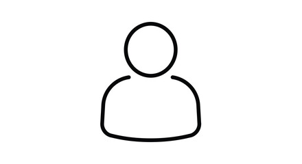 Simple black and white outline drawing of a human figure profile