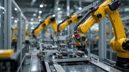 robotic arms factory assembly line