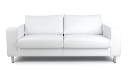White two-seater sofa, studio shot