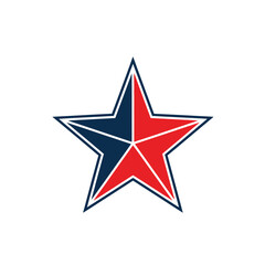 Obraz premium A vibrant five pointed star with bold red and blue color scheme