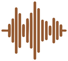 Obraz premium Brown Graphic Representation of a Sound Wave on a White Background in a Simple Design