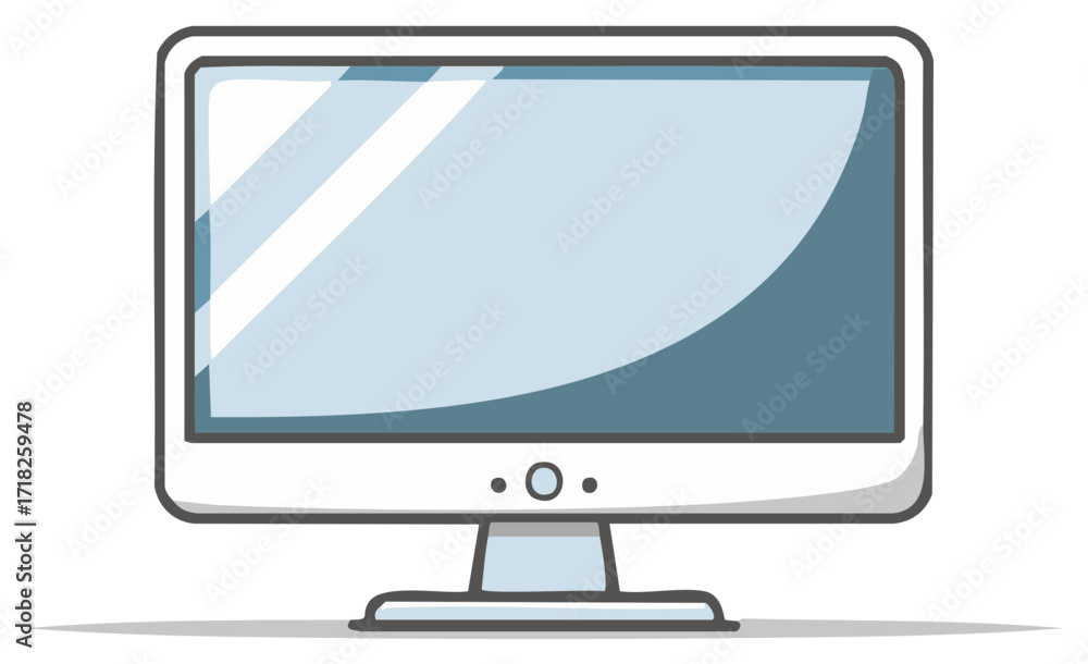 Aufkleber simple vector graphic of a modern computer monitor featuring a blank screen and stand