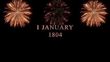 Celebrating the anniversary of haitis independence on January 1, 1804, with festive fireworks illuminating the night sky, marking a pivotal moment in history and freedom