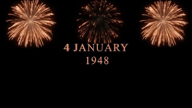 Celebrating the independence day of myanmar on January 4, 1948, with brilliant fireworks illuminating the night, signifying a new era of sovereignty and national pride