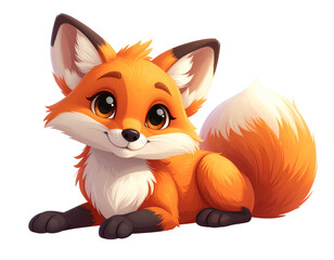 Obraz premium Relaxed Cartoon Fox PNG