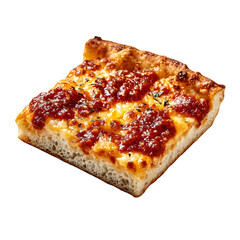 detroit-style square pizza slice isolated die-cut 