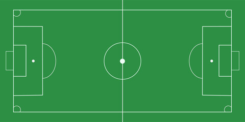 Football field. Football field lines style. Black field and stadium outline scheme on white background.