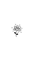 Cute hand drawn whimsical flower doodle illustration.