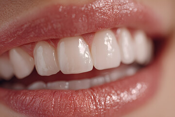 Fototapeta premium Woman showing her teeth and gums on light background, closeup