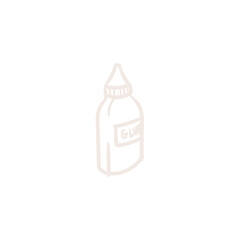 Minimalist line art drawing of a plastic squeeze bottle.