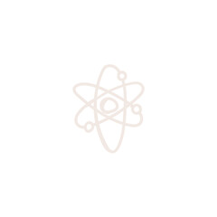Simple hand drawn sketch of an atomic structure model.