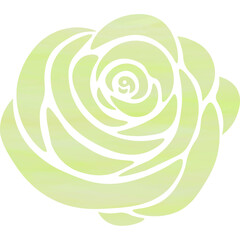 Illustration featuring a beautiful watercolor-patterned rose icon image